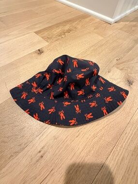 Psycho Bunny Navy Bucket Hat with Red Bunny Print